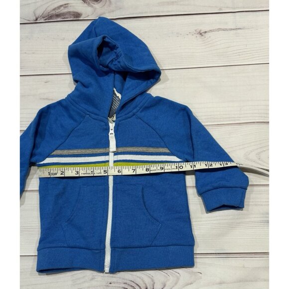 NWT Hatley Baby Boy Blue Zip Up Hoodie Sweater Jacket 9-12M Retro Stripe - Picture 5 of 7